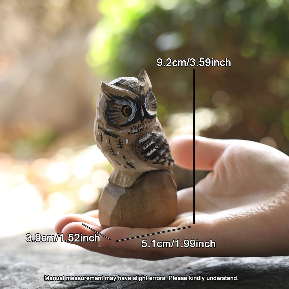 Handcrafted wood carving home decorations decoraciones para el hogar desk accessories room decor handmade owl statue