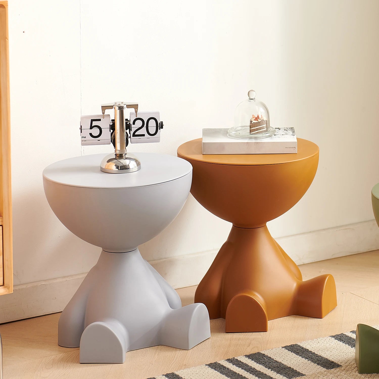 Small flat head coffee table cream style home living room sofa side round