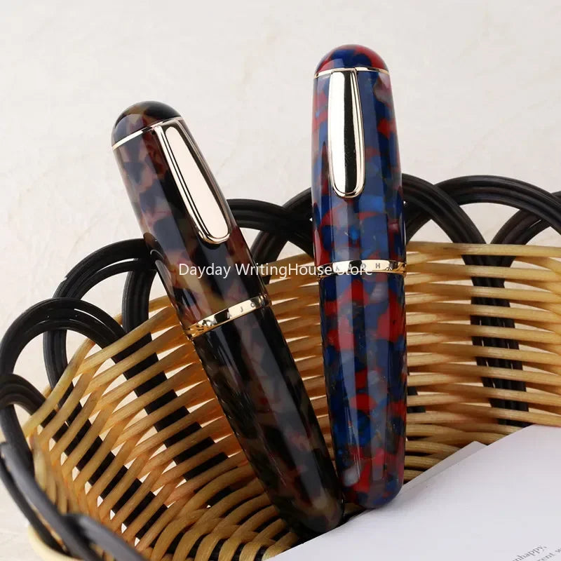 Majohn q1 mini wood/acrylic transparent pocket-size eyedropper fountain pen iridium long knife nib portable ink writing