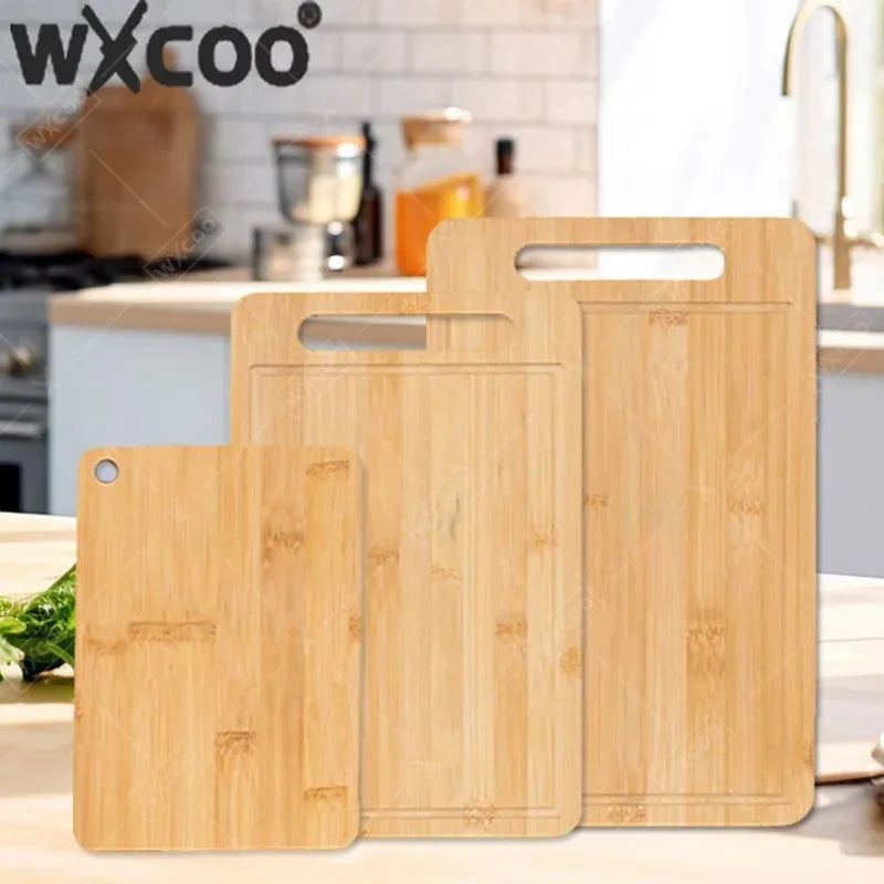 Wxcoo kitchen wooden chopping boards double-sided serving board for meat fruit and vegetable cutter solid cutting