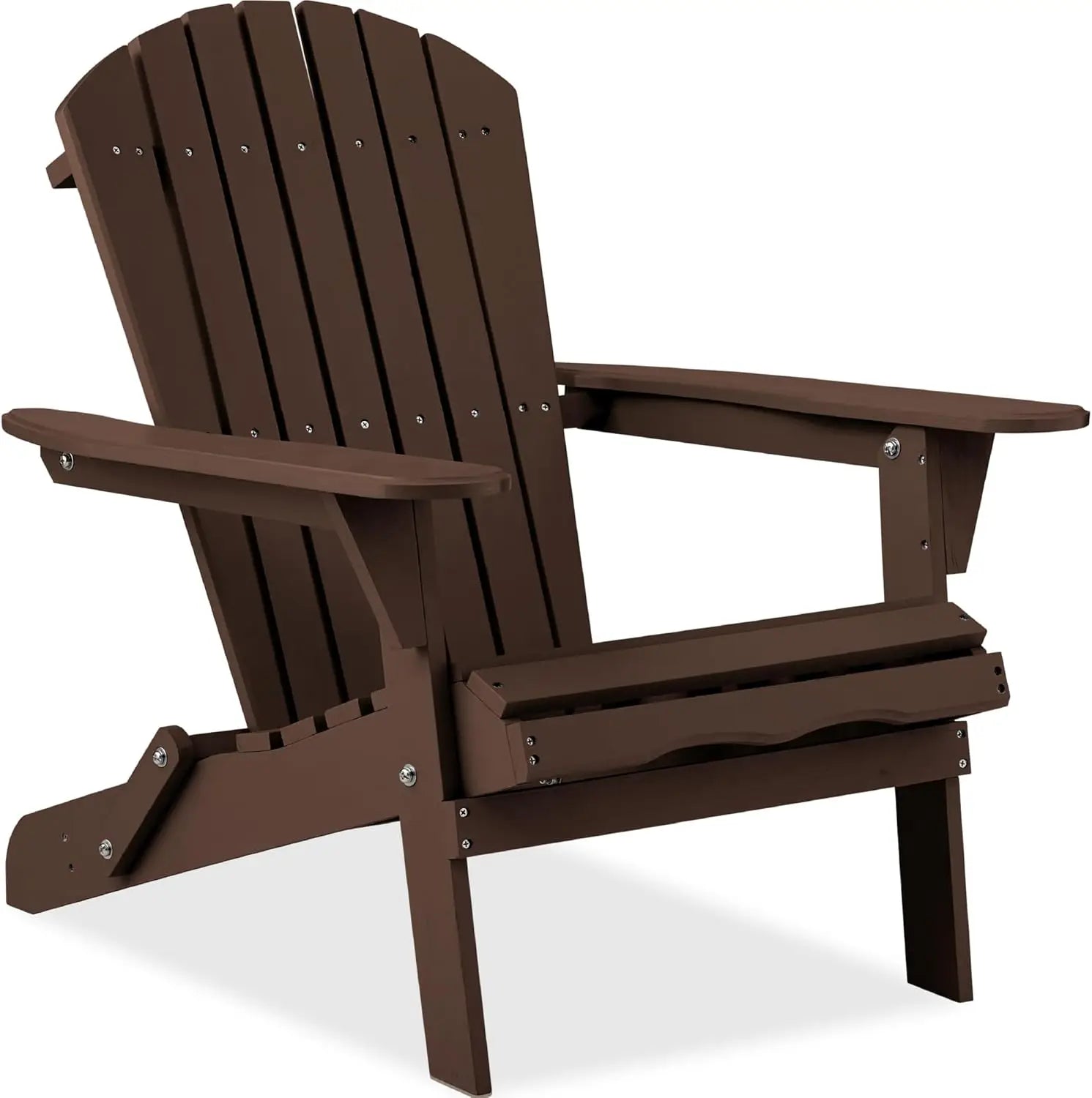 Folding adirondack chair outdoor wooden accent furniture fire pit lounge chairs for yard garden, - brown / united states