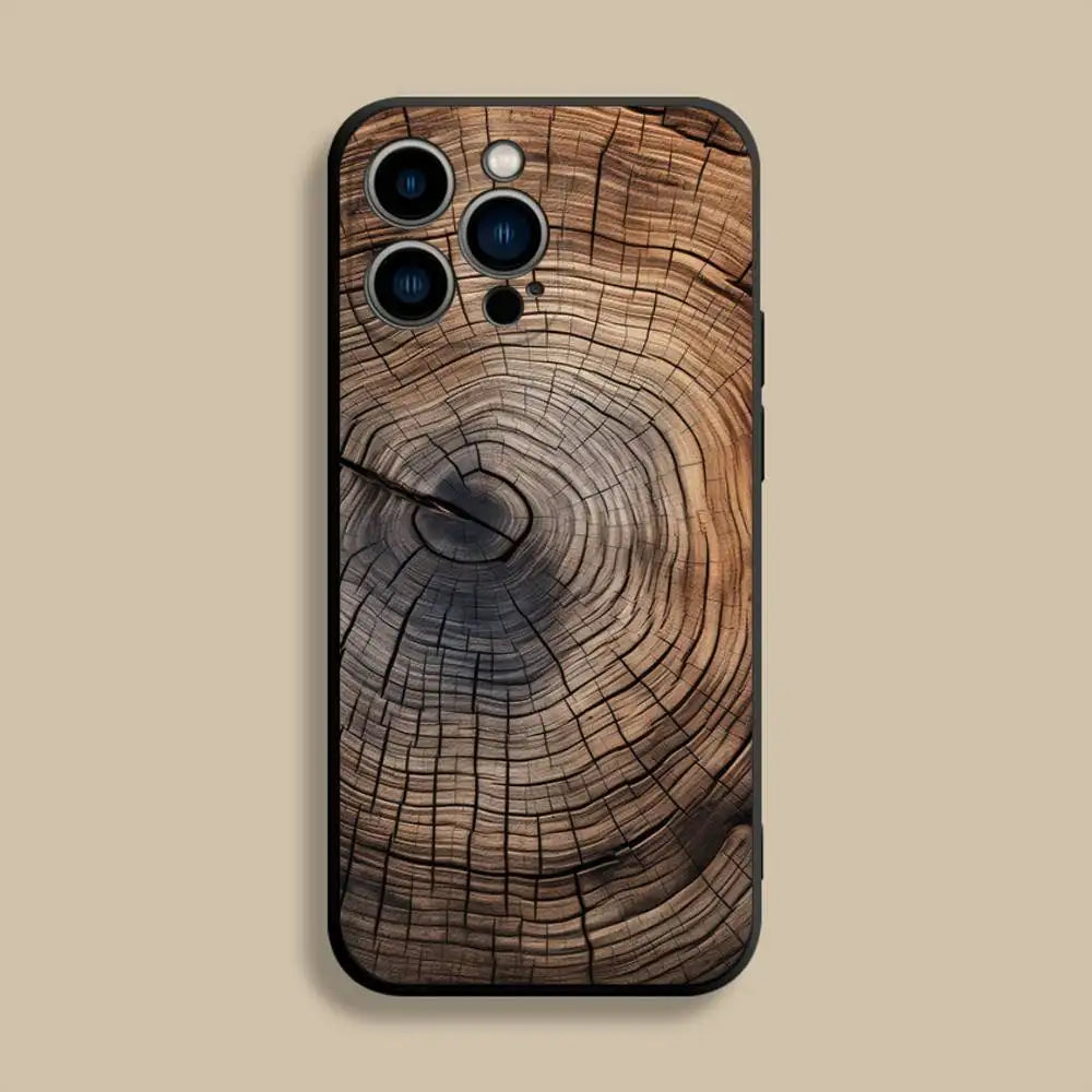 Natural wood phone case for iphone 17,16,15,14,13,12,pro,max,plus,e,se4,air,mini black soft cover - z2 / iphone11
