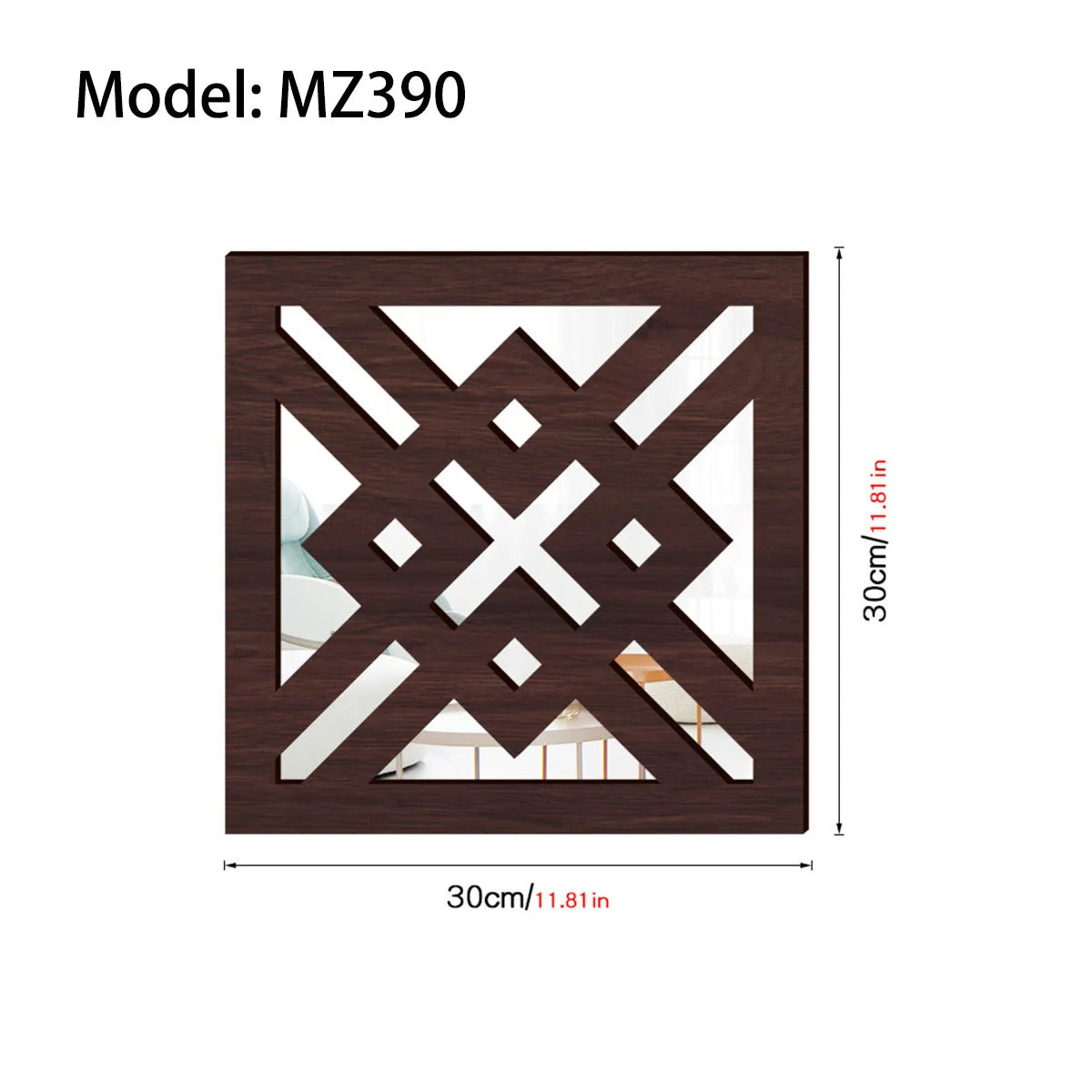 Rustic living room bedroom wall decor mirror wood farmhouse window frame hallway home decoration vintage decorative