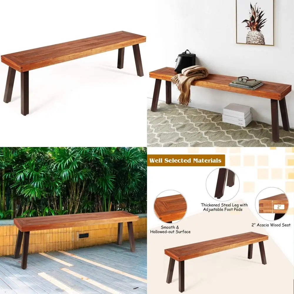 outdoor-bench-acacia-wood-patio-seating-dining-benches-for-garden-lawn-farmhouse-and-entryway-with-metal-legs-rustic-brown