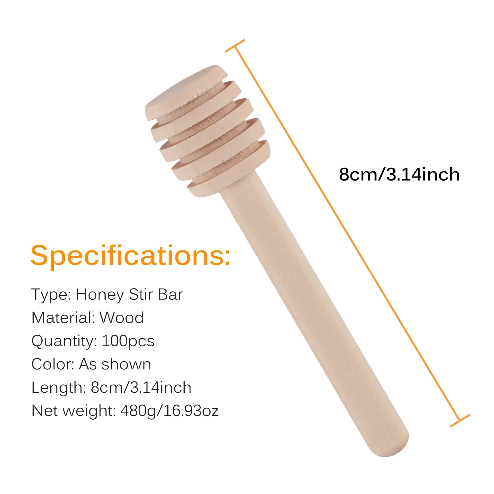 Honey stir bar mixing handle jar spoon wooden long stick kitchen tools party wedding decoration 5/25/50/100pcs