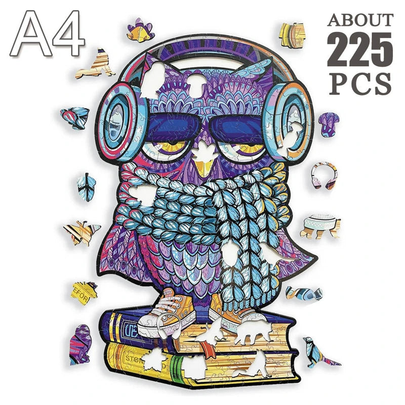 High quality hedgehog jigsaws diy wood jigsaw for kids adult dog wooden animal puzzle brain twister intelligent toys