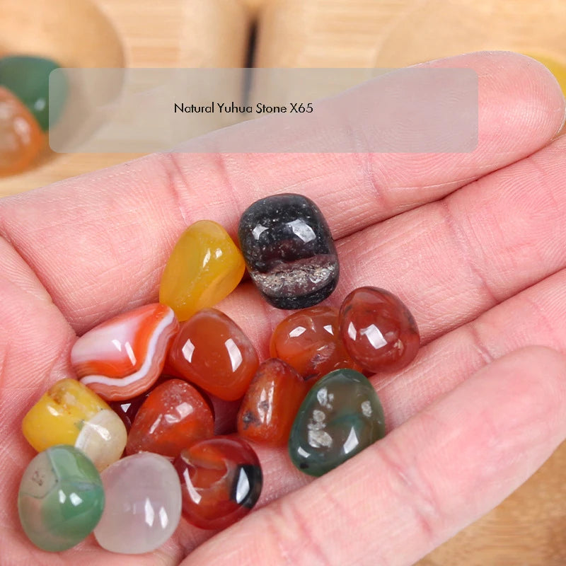 Bamboo mancala board game set folding wooden chess with 65 multi color stones strategy-based