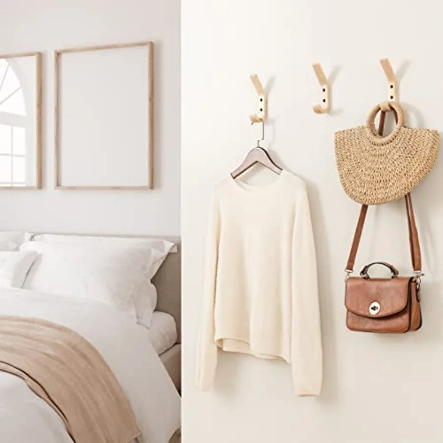 4 pack wooden coat hooks wall for hanging tural oak wood mounted heavy duty entryway co - united states