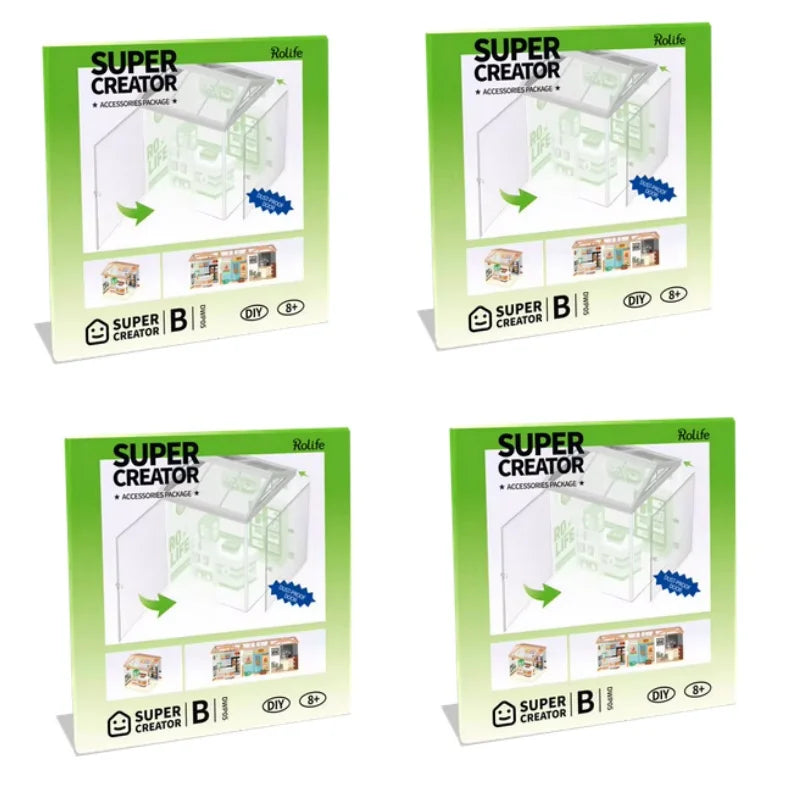 Robotime diy miniature dollhouse kit with accessories model supply store led to build decent birthday gift - 4pcs