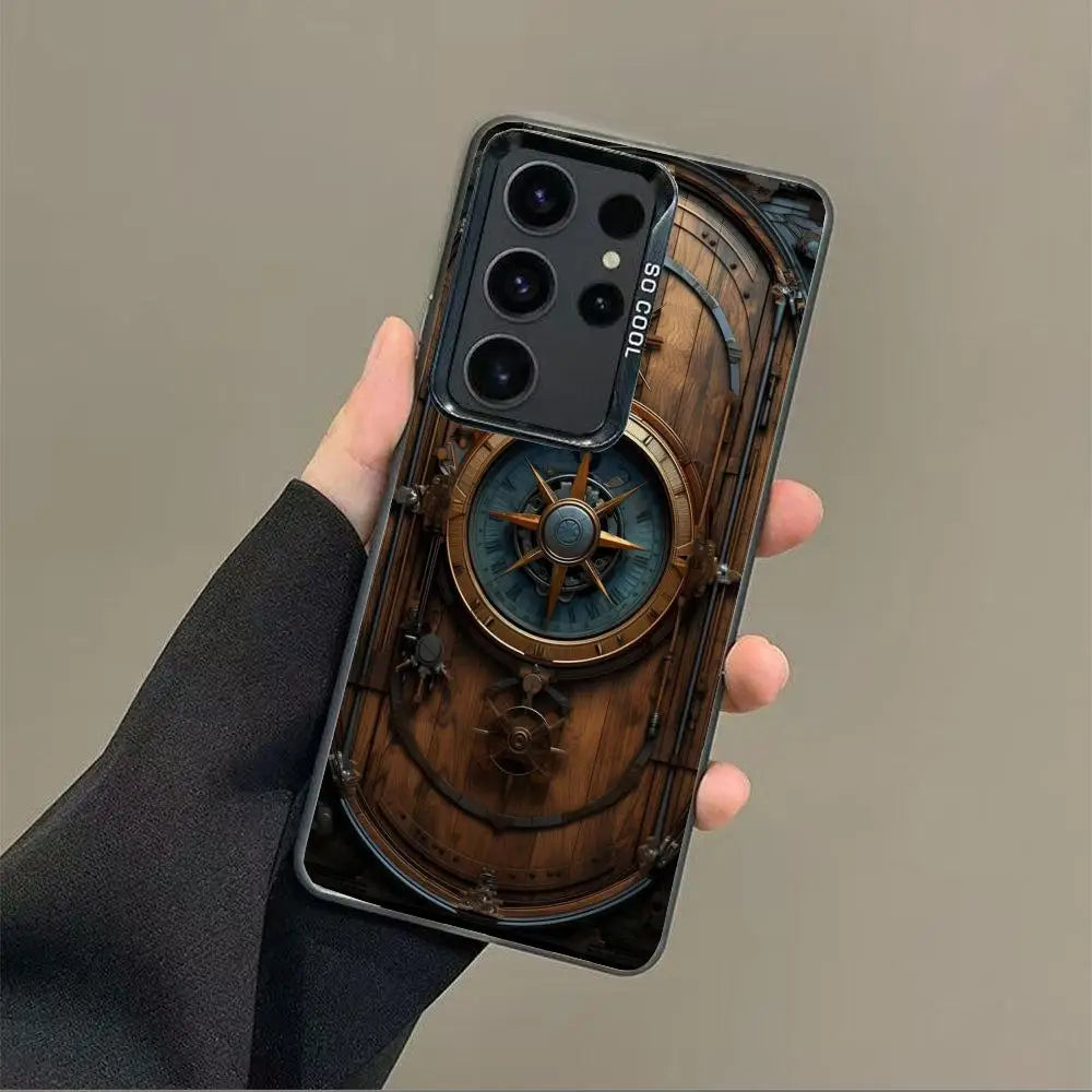 Wooden board case for galaxy s25 s24 s23 s22 s21 s20 ultra/ fe/plus shock-proof rear cover anti-fingerprint