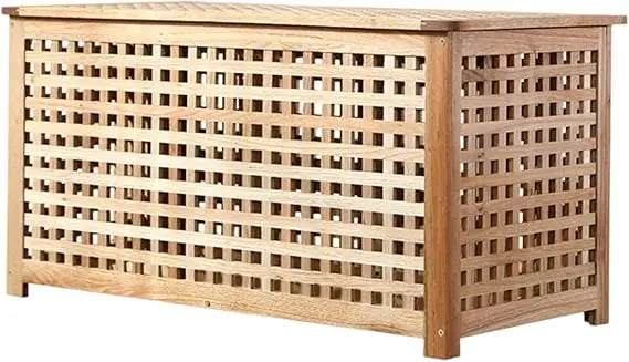 Natural wood entryway bench with storage suitable for coffee table in living room bedroom and bathroom (38.5x19.6x1