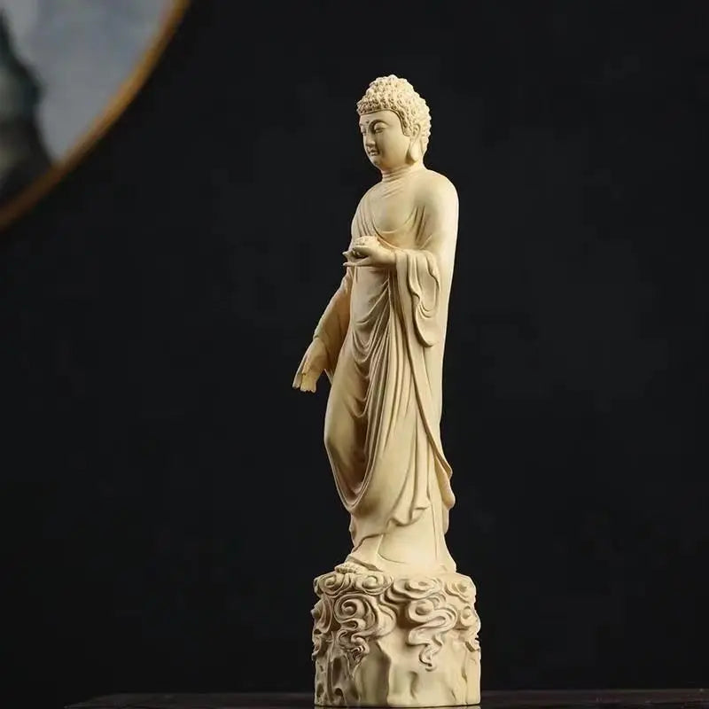 Buddhist wood carving namo amitabha ornaments solid home living room handicrafts figure tathagata - a / china