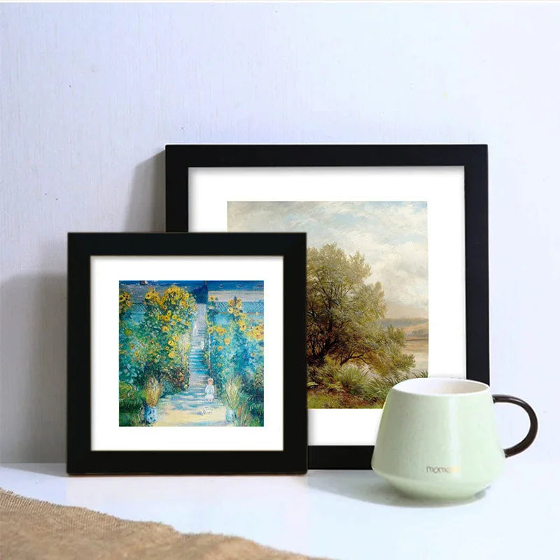 Square wood photo frame for wall hanging 20x20cm 30x30cm wedding picture stand pictures home decor gift