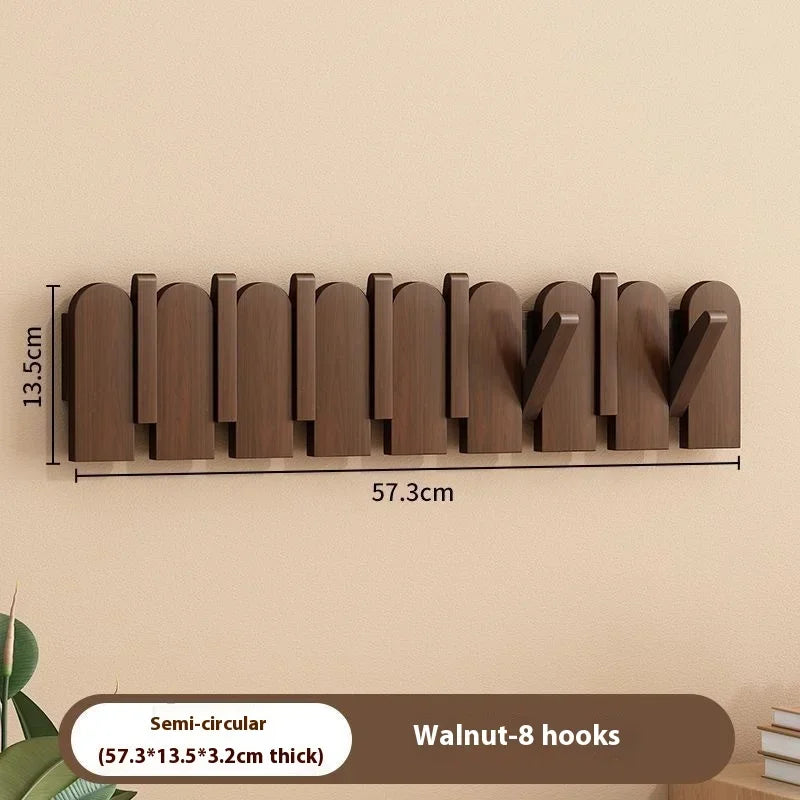 Wooden piano key coat hooks - wall mounted entryway hangers for door & foyer - creative organizer keys clothes - g4