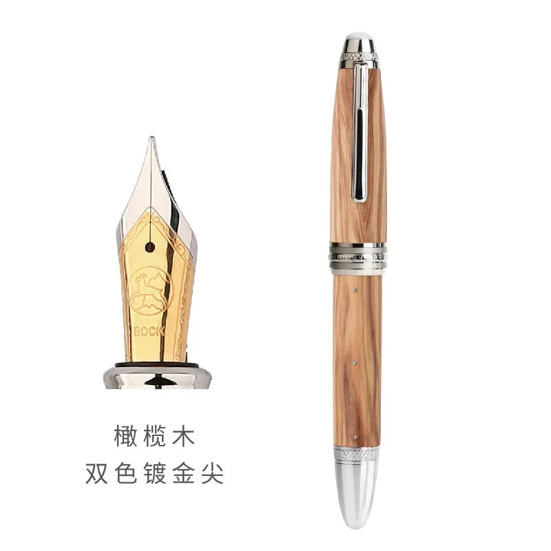 Handmade majohn m1000 wood fountain pen bock nib rivet pearl top office school supplies stationery writing