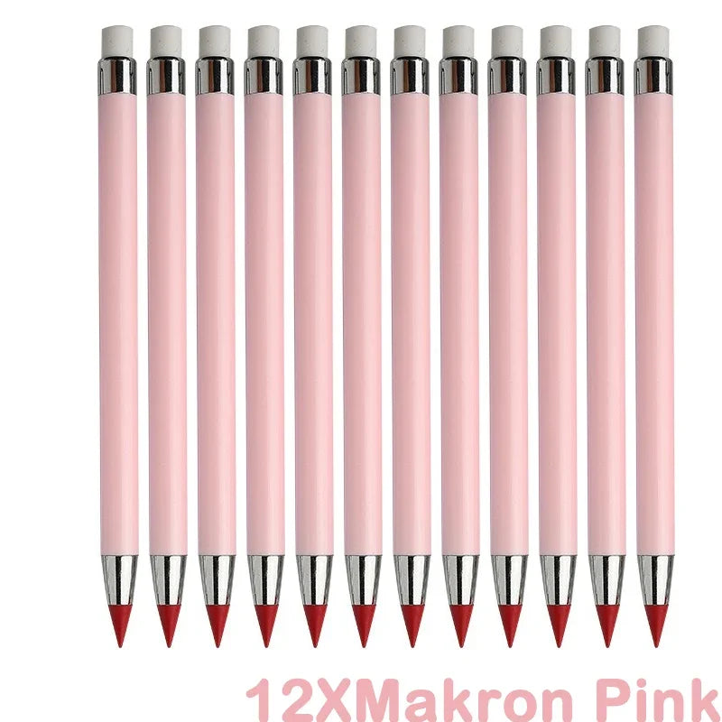 12 colors unlimited writing color pencil no ink novelty eternal pencils pen art painting school office supplies