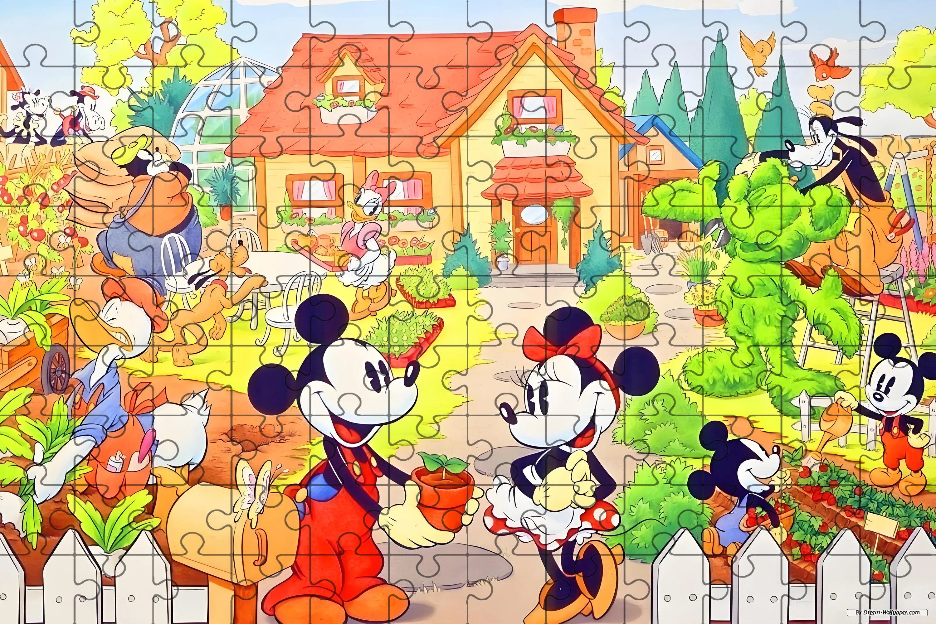Jigsaw puzzle disney mickey minnie 108/200/300/500/1000 pieces wooden onepiece puzzles for adults toys gifts - b-108pcs