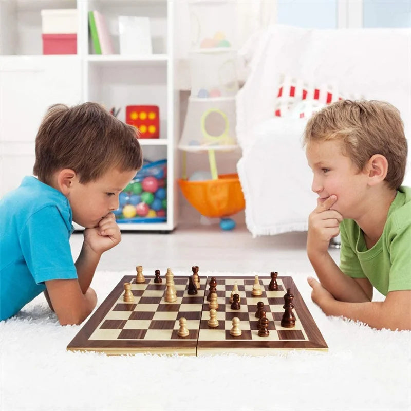 International chess 24cm-39cm 4 size optional wooden toy educational brain training folding board game for children
