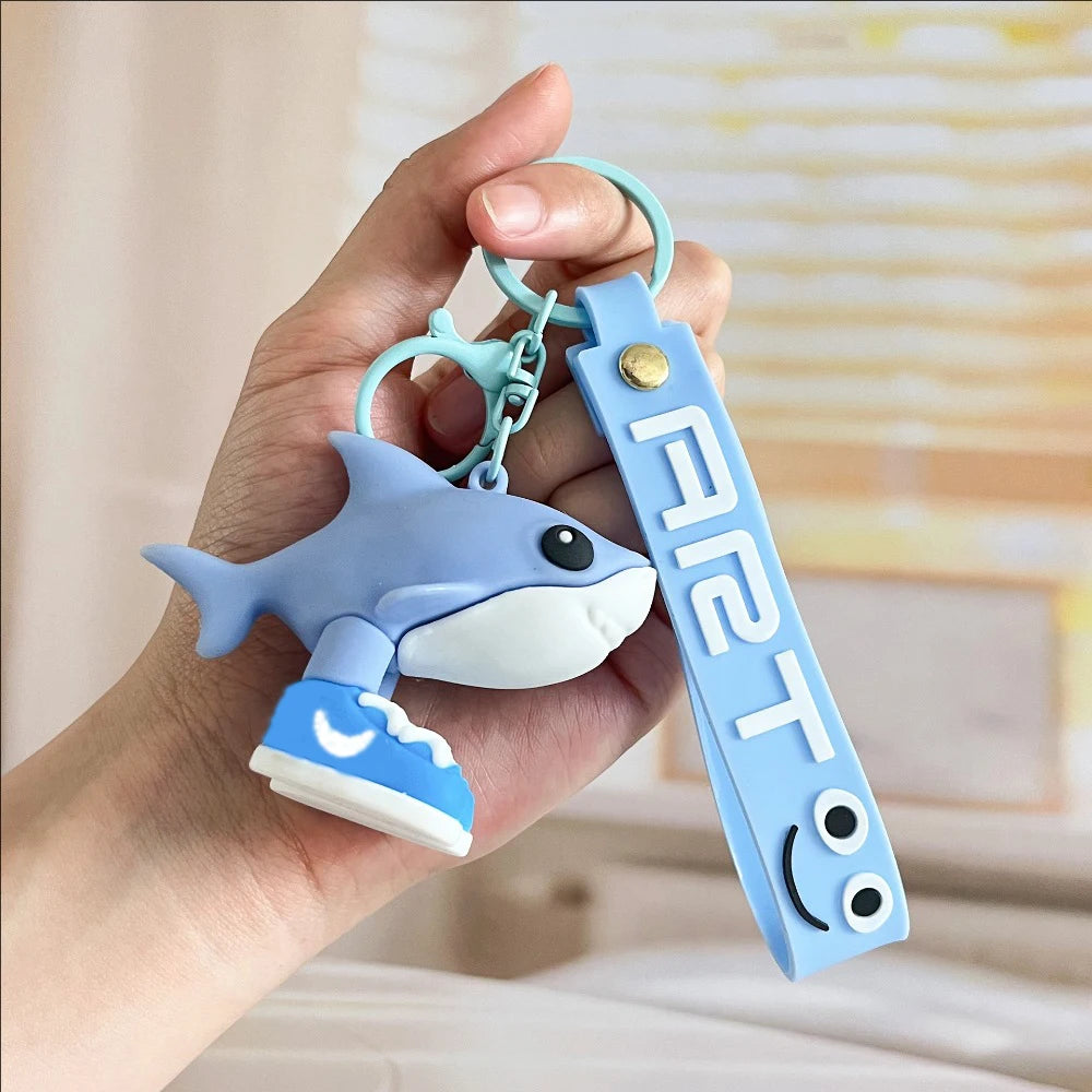 Wooden stick human pendant shanhaijing keychain funny abstract - 1pcs 3 - key chain