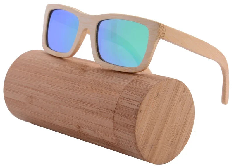Handmade bamboo wood sunglasses square wooden frame polarized sun glasses for unisex lovers fashion eyeglasses gafas de