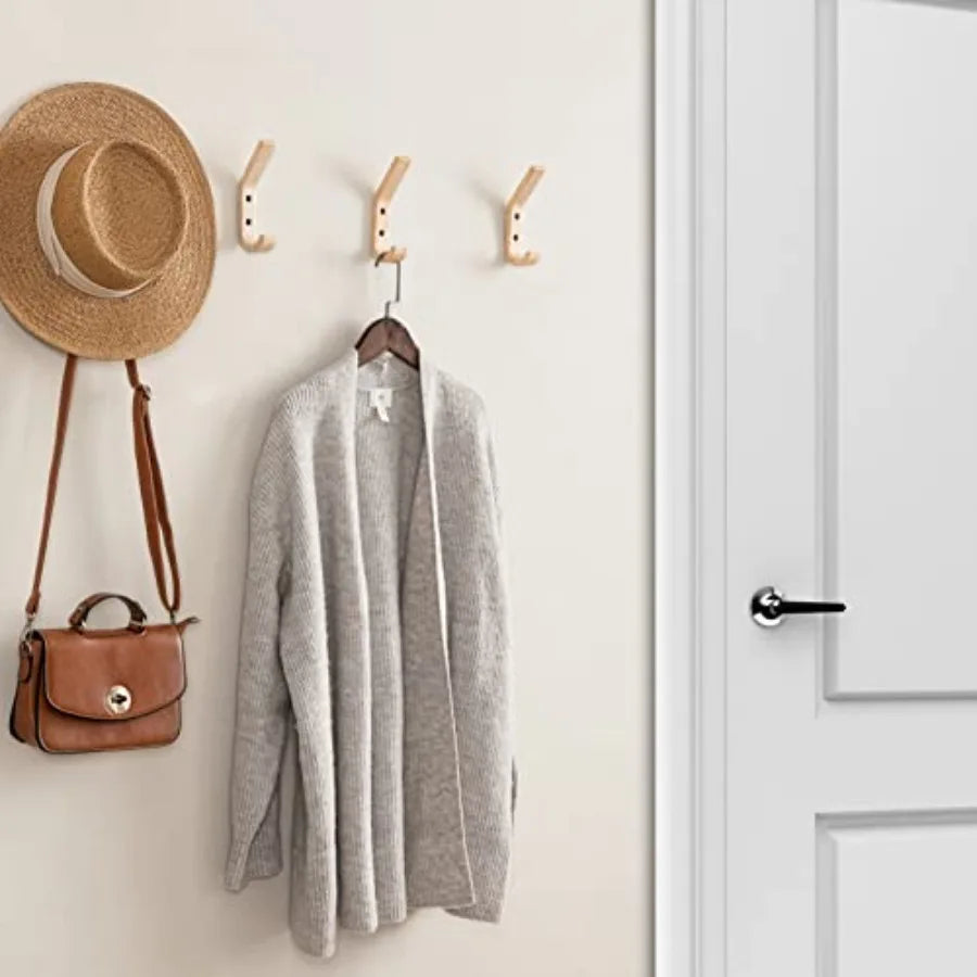 4 pack wooden coat hooks wall for hanging tural oak wood mounted heavy duty entryway co - united states