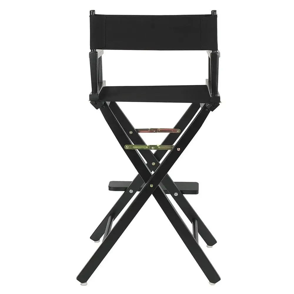 30’’ solid wood portable director’s chair with armrests and footrest easy assembly transport ideal home events