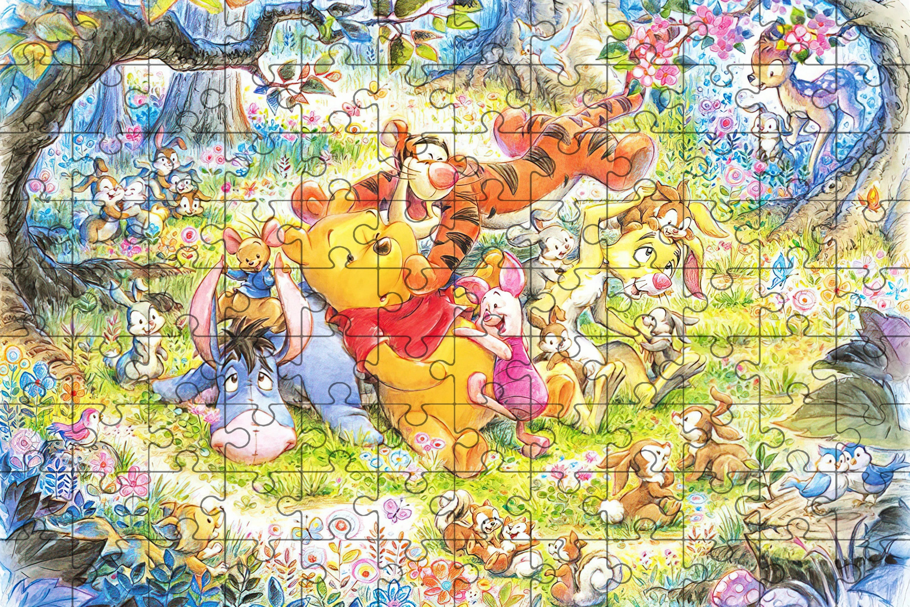 108/200/300/500/1000 pieces disney winnie the pood jigsaw puzzles for adults toys gifts wooden high-quality floor