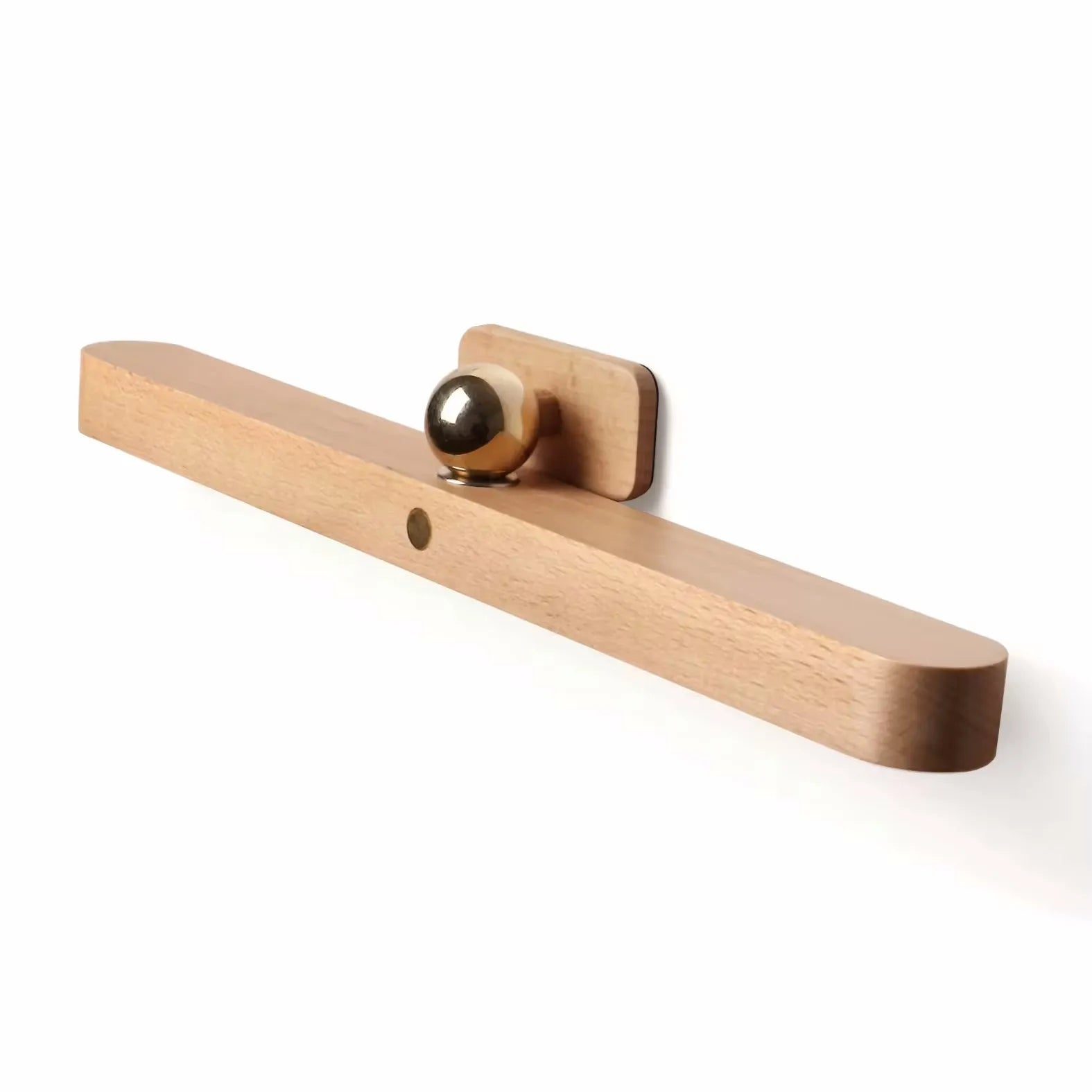 Wooden cordless mirror light led night adjustable reading lighting design bedside wall lamp - beech wood / 4000k / 0-5w