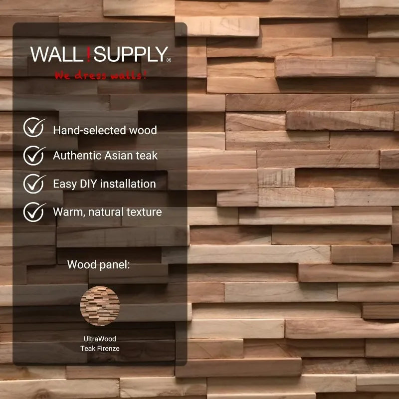 3d wall panels – reclaimed modern asian teak wood home decor wallpaper alternative for living room bedroom & offi
