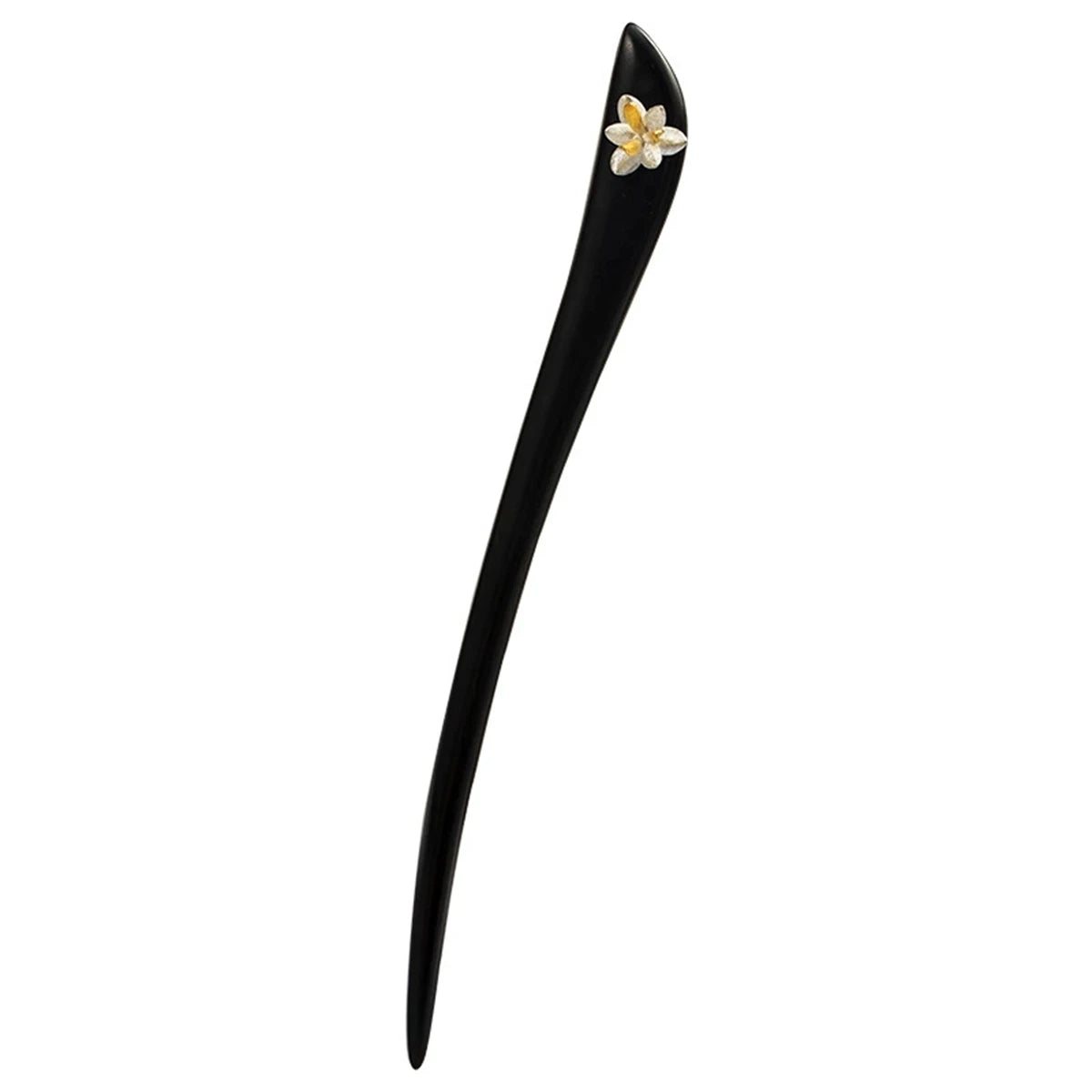 New 100% s925 pure silver women’s men retro hairpin ebony wood magnolia blossom chinese style hanfu hair accessories