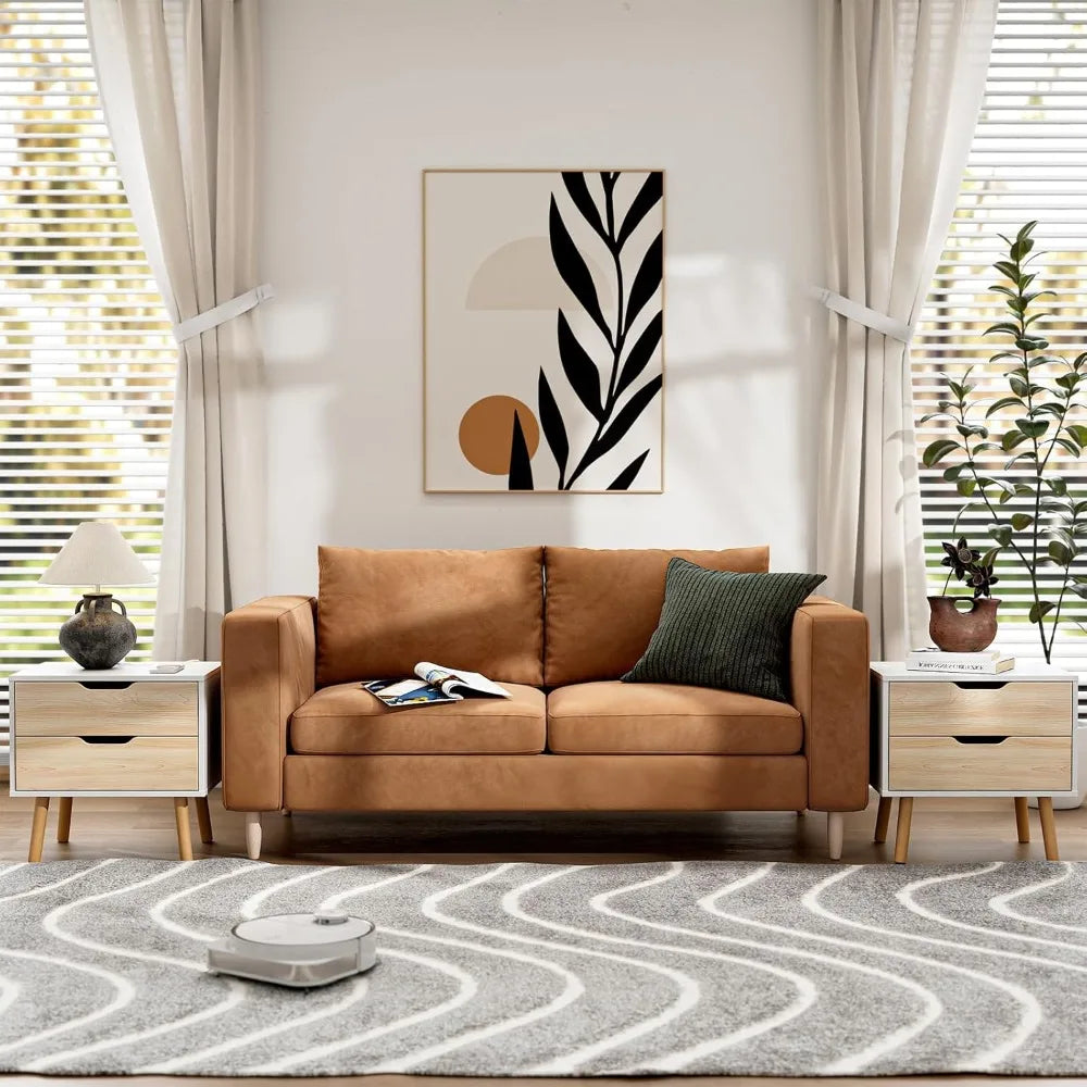 White nightstand with 2 drawer dresser for bedroom,small oak drawers,end table side bedroom,living - united states