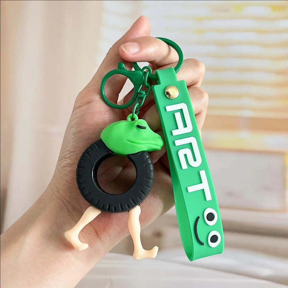 Wooden stick human pendant shanhaijing keychain funny abstract - 1pcs 7 - key chain