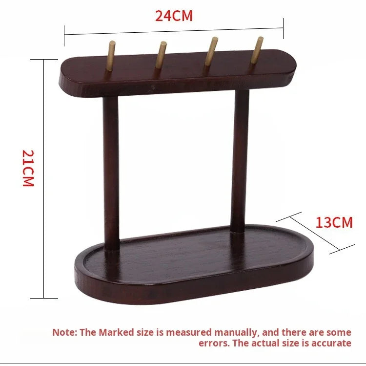 1pcs wooden storage rack key holder solid wood tabletop decorative can hold jewelry creative items - united states