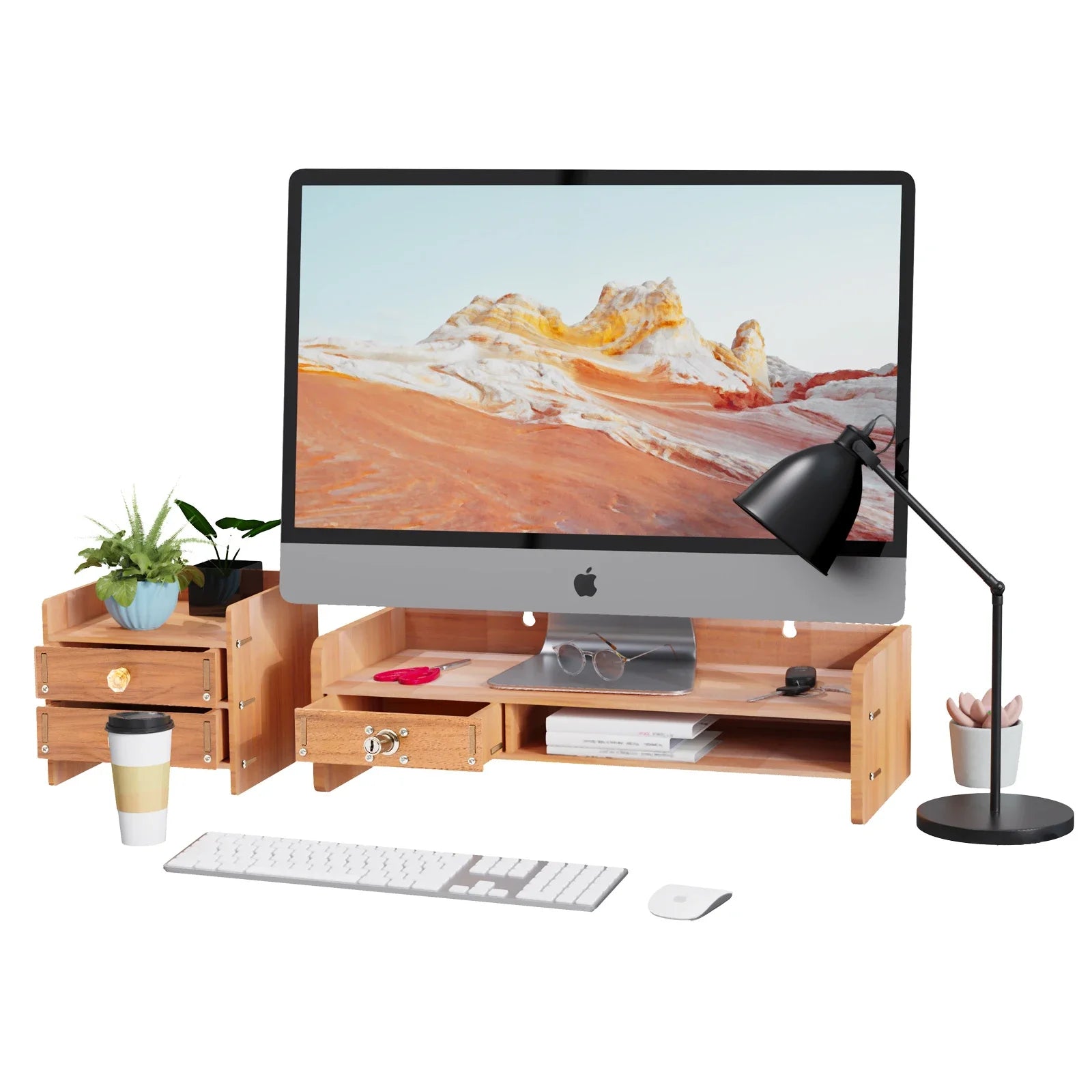 sturdy-bamboo-wood-monitor-stand-riser-w-drawer-desk-storage-organizer-wooden-organizer-with-cone-computer-desktop