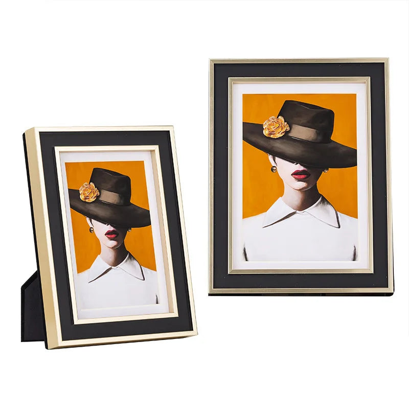 Modern nordic luxury solid wood picture frame - 6 inch 7 10 photo decorative tabletop display home decor - l