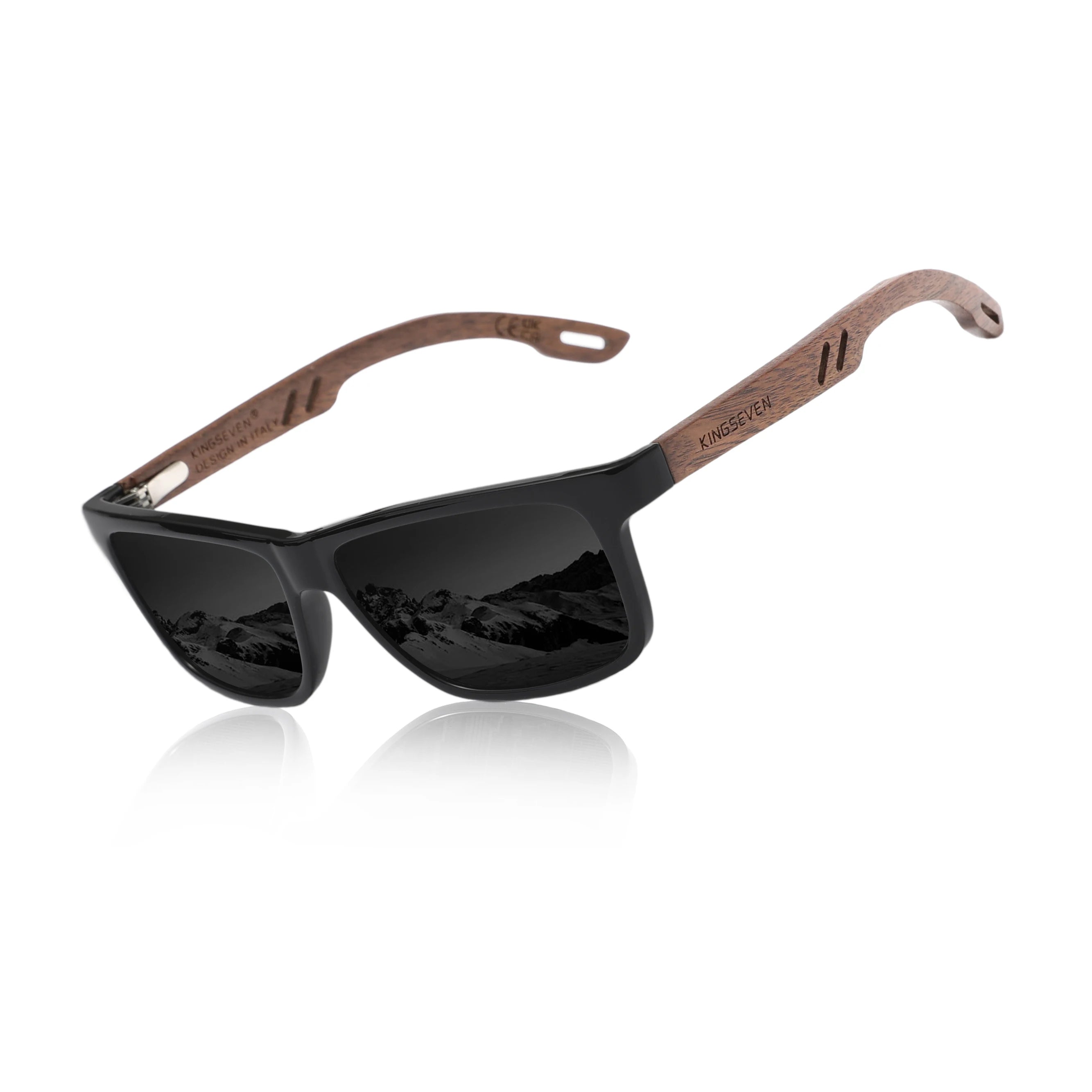 Kingseven sunglasses for men polarized walnut glasses retro man eyeglasses uva&b protection sun shades oculos gafas de