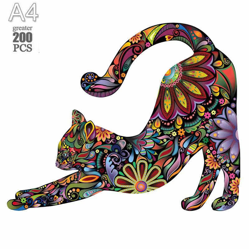 Diy wood jigsaw for kids adult dog elephant wooden animal puzzle high quality panda puzzles brain twister toys