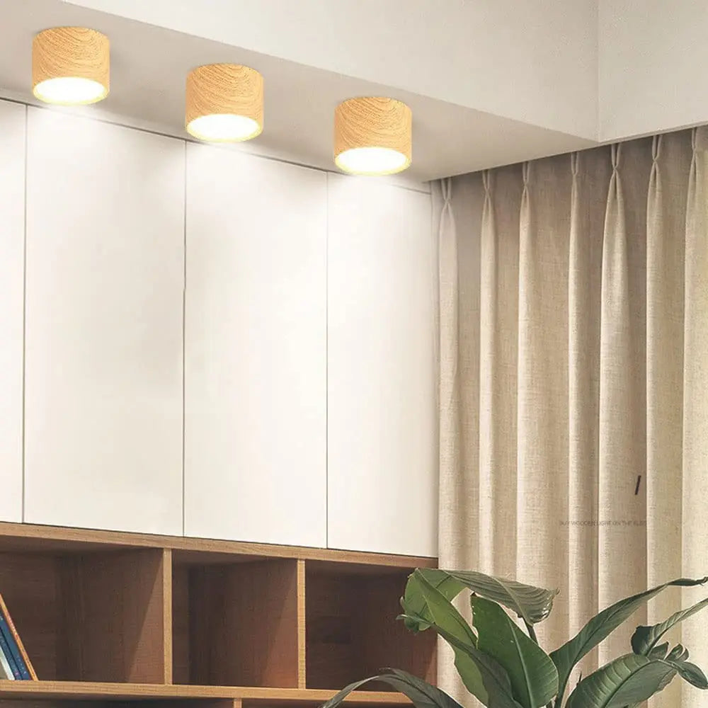 220v downlight wooden ceiling lamp indoor decor lamps room lighting living corridor led down lights for street bedroom