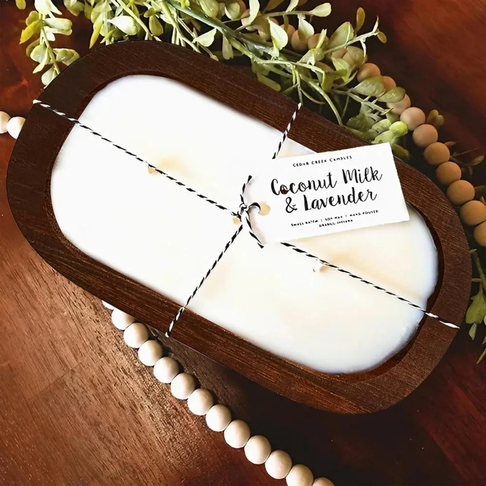 Wooden dough bowls set of 8 rustic paulownia wood vintage style ideal for candles brown 9.7 x 6 inches - united states