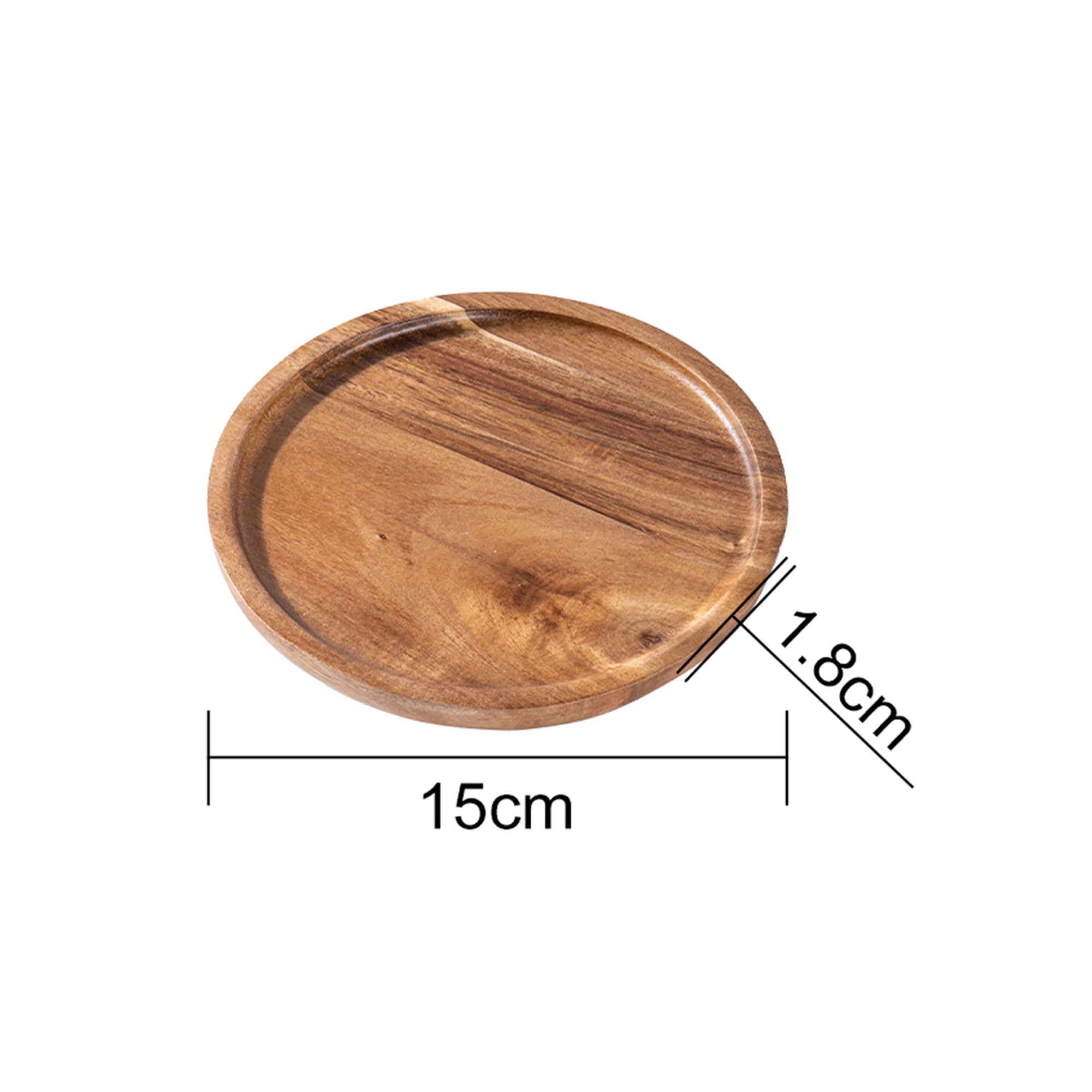 12.5/15/20/25/30cm round serving platter tray acacia wood pizza salad plate fruit dessert bread cake container snacks
