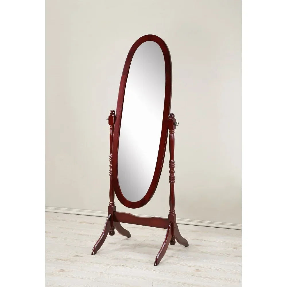 traditional-queen-anna-style-wood-floor-cheval-mirror-cherry-finish