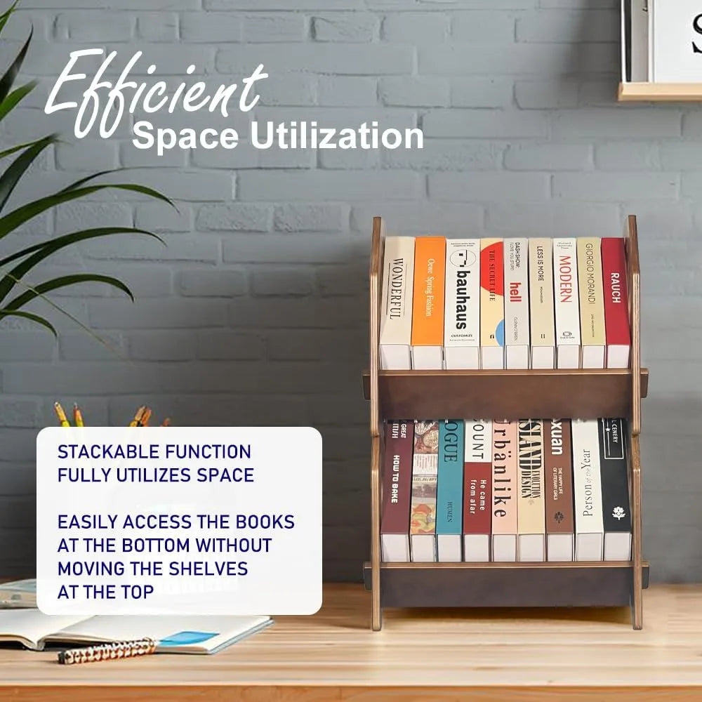 Compact stackable bookshelf organizer with handle for cds magazines and files - united states / b0f27s96xg