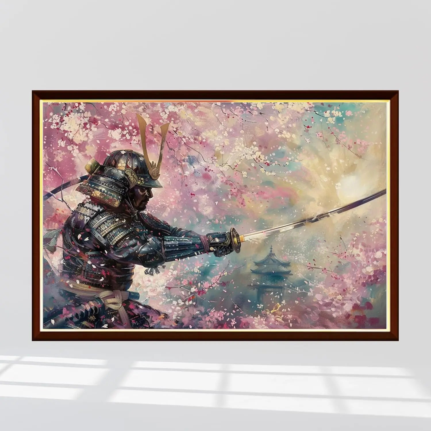 Cherry blossom and samurai 1000/500/300 pieces jigsaw puzzles challenging family activity games for gameroom bedroom