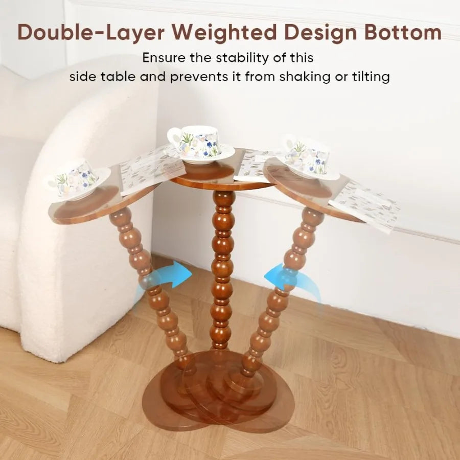 Round side table wood drink for small spaces end living room bedroom sofa couch corners classic yw - united states