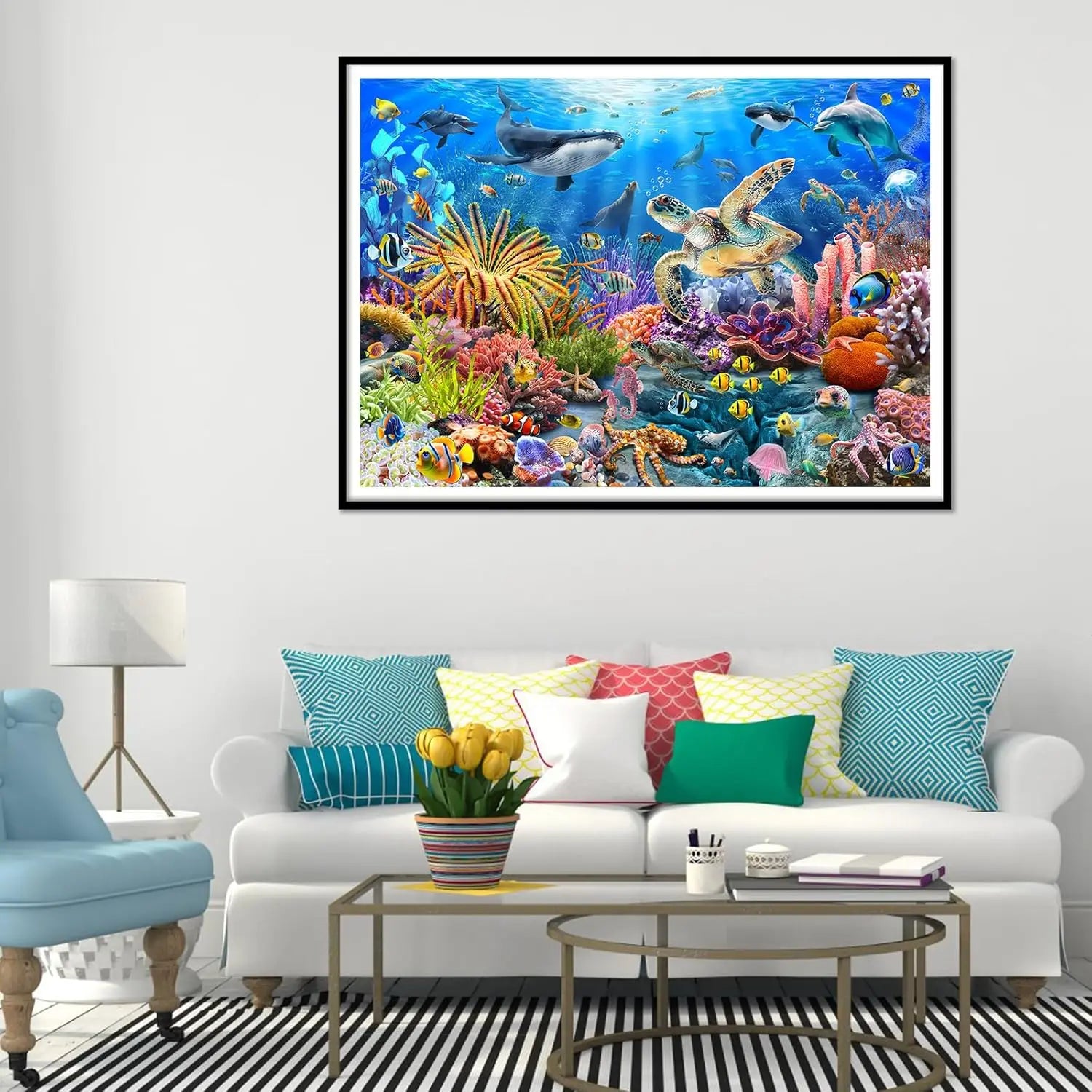 300/500/1000 pcs jigsaw puzzle marine organism wooden focus enhancement therapy office decor meaningful retirement gift