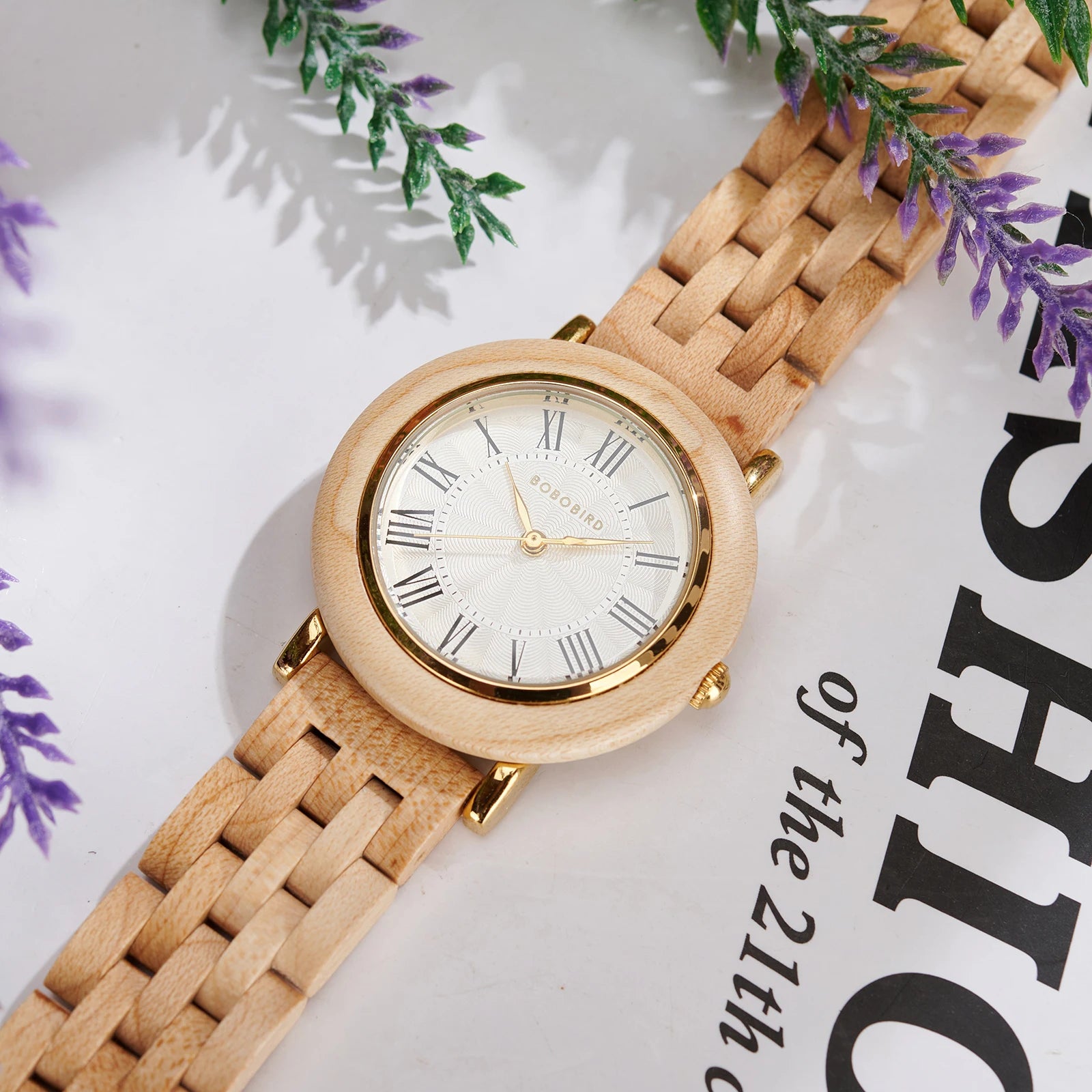 Bobo bird women’s wooden watch 2025 new elegant quartz wristwatch for ladies and girl natural wood timepiece gift