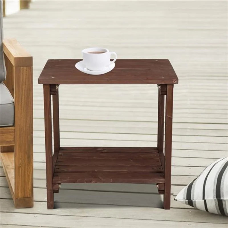 Rectangular wood side table light brown living room sofa side few small apartment corner bedroom tea table - united