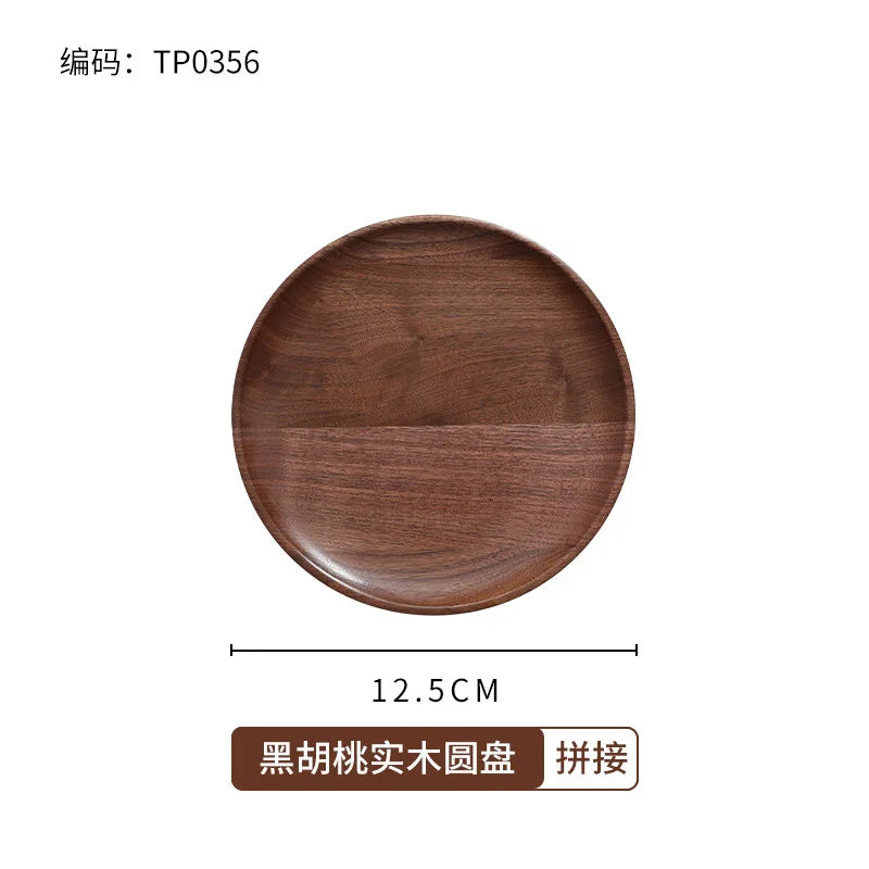 Scandinavian black walnut wood tray rectangular household tea fruit plate high value dinner - tp0356