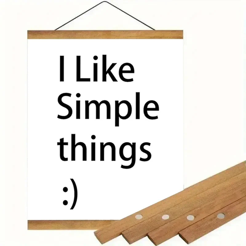 Magnetic wooden picture poster hanger frames photos wall art canvas print painting teak pine wood living room home