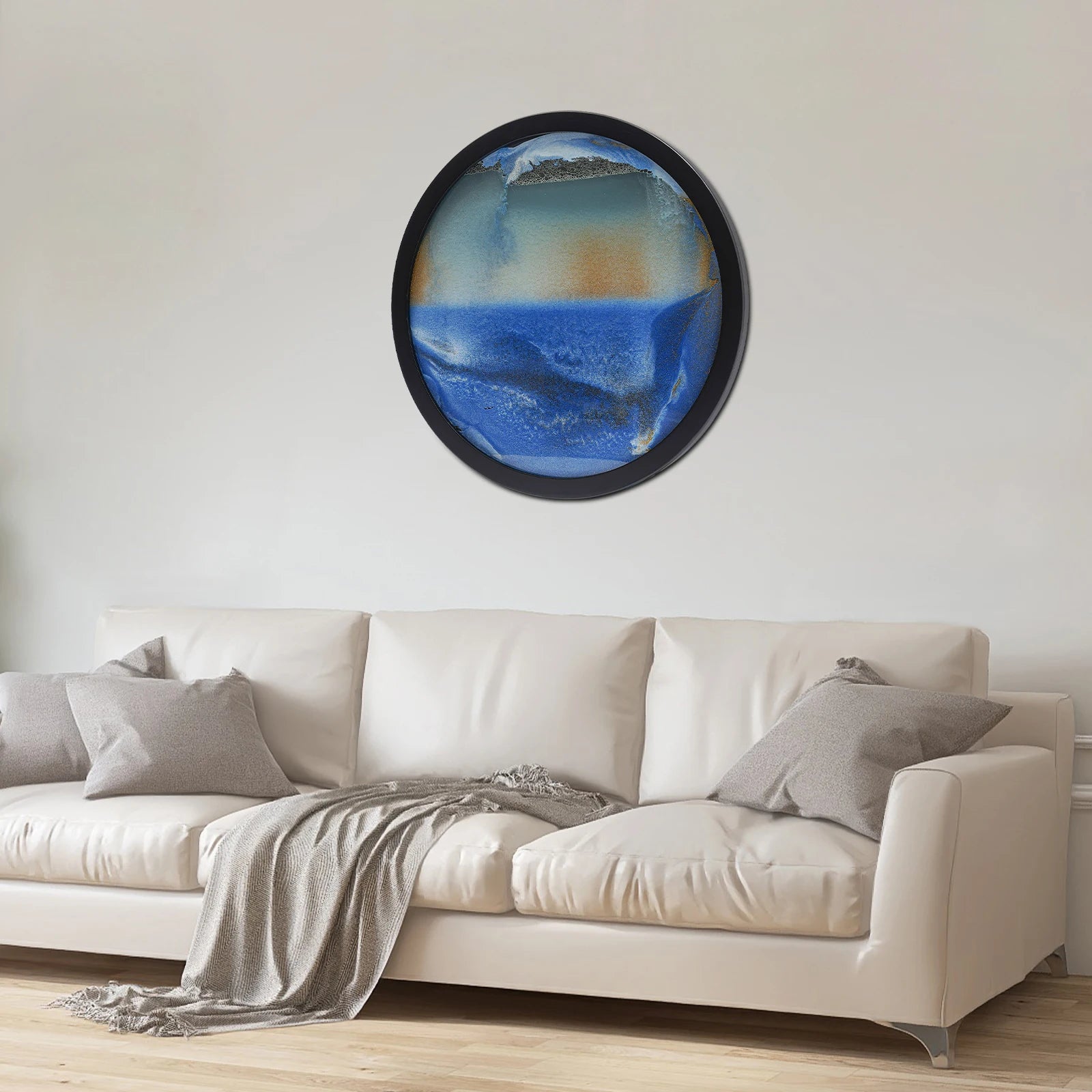 44cm/17.3in nordic style wall art decor abstract wooden hanging modern blue home decoration for living